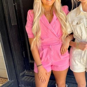 NWT Day+moon pink denim Romper